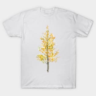 one lone yellow poplar tree watercolor T-Shirt